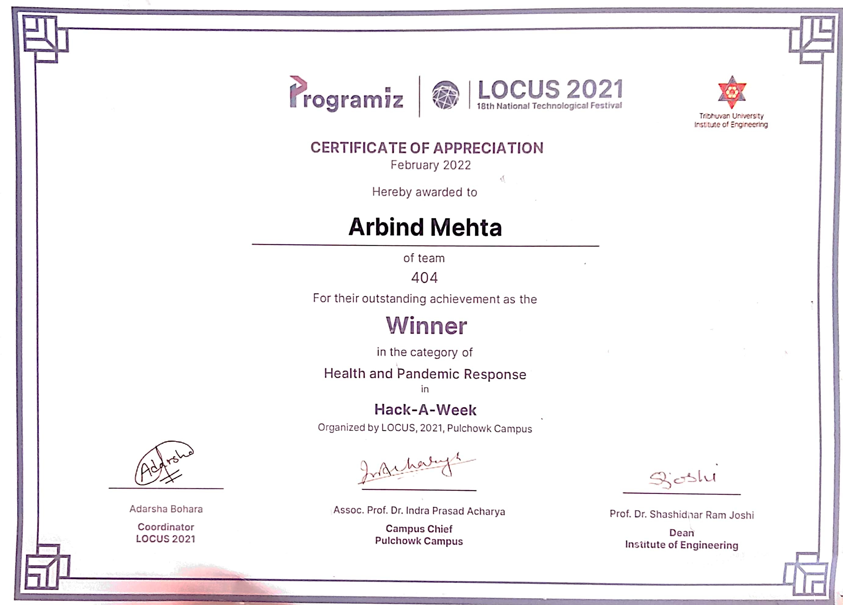 Certificate